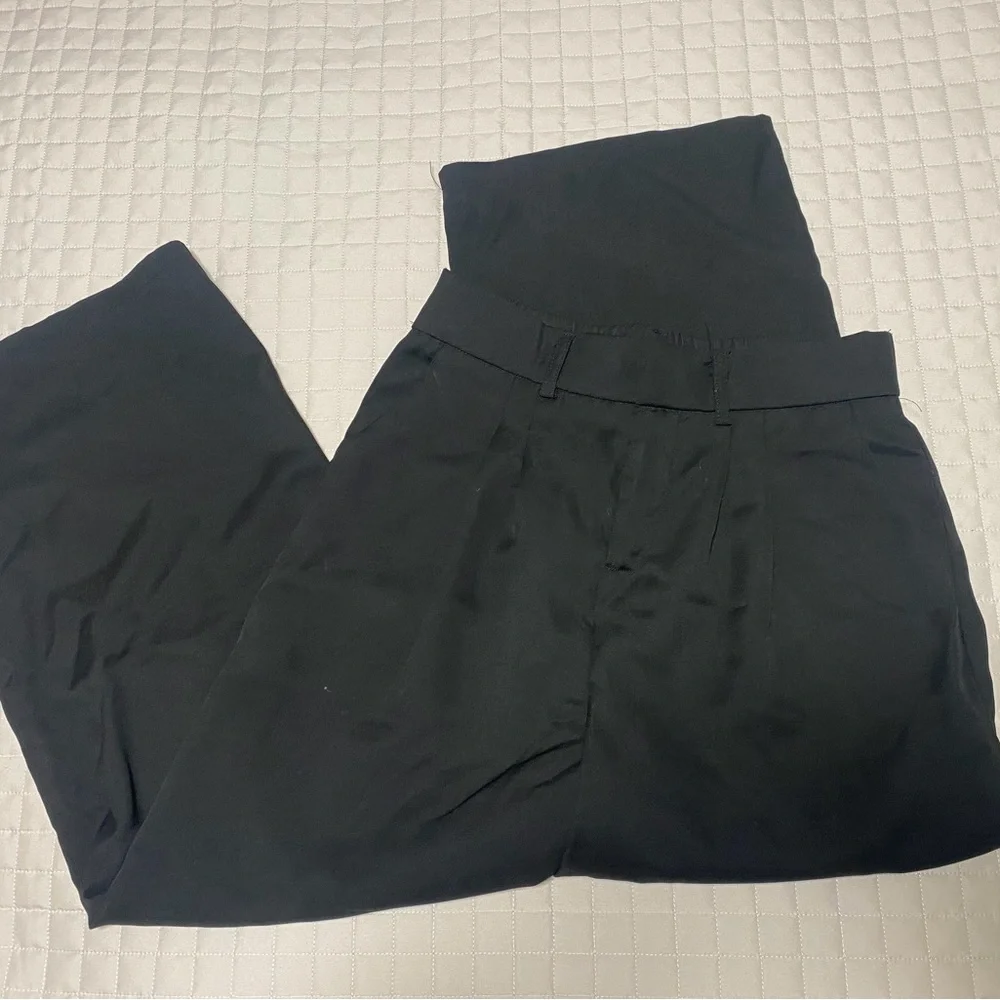 Francesca's Collections Black Wide Leg Pants - Picture 2 of 2